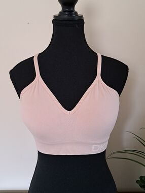 DKNY Lightweight Beige V-Neck Bra Neutral Women Size XL Wirefree Padded Stretch